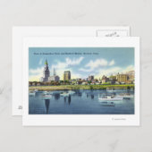 コネチカット川ハートフォートスカイラインの眺め ポストカード (正面/裏面)