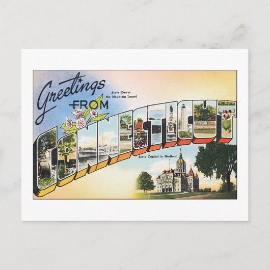 コネチカット州からの挨拶 ポストカード (正面)