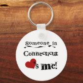 コネチカット州にいる人は私を愛している キーホルダー (正面)