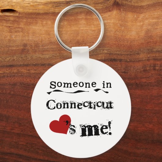 コネチカット州にいる人は私を愛している キーホルダー (正面)