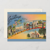 コネチカット州のグリーティング ヴィンテージ ポストカード (正面/裏面)