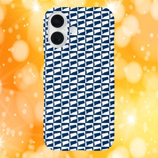 コネチカット州のシルエット柄 ブルー ホワイト Case-Mate iPhoneケース