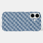コネチカット州のシルエット柄 ブルー ホワイト Case-Mate iPhoneケース (裏面 (横))