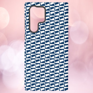 コネチカット州のシルエット柄　ブルー・ホワイト SAMSUNG GALAXY S22 ULTRAケース