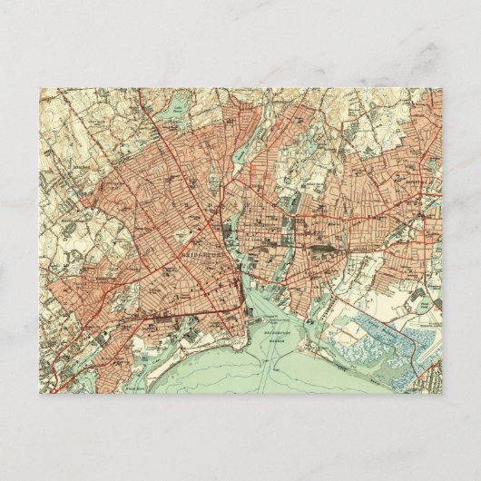 コネチカット州のヴィンテージの地図(1951年) 2 ポストカード (正面)