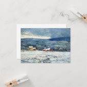 コネチカット州の丘の冬(チャイルド・ハッサム作) カード (正面/裏面インサイチュ)