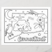 コネチカット州の図形とファクトの色付けページ チラシ (正面)