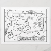 コネチカット州の図形とファクトの色付けページ チラシ (正面)