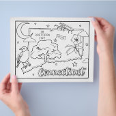 コネチカット州の図形とファクトの色付けページ チラシ (手)