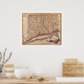 コネチカット州の地図1795 ポスター (キッチン)