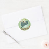 コネチカット州の地図 – 緑 ラウンドシール (封筒)