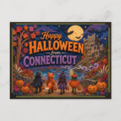 コネチカット州の子供たちからハロウィンの挨拶 ポストカード (正面)
