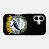 コネチカット州の山桂花とマッコウクジラ iPhone 16ケース (裏面横)