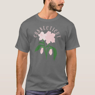 コネチカット州の州花、ピンクのカリコスクス Tシャツ