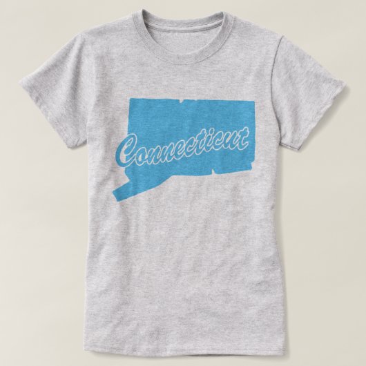コネチカット州の形Tシャツ Tシャツ (デザイン正面)