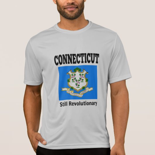 コネチカット州の旗とモットー Tシャツ (正面)