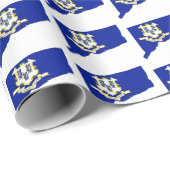 コネチカット州の概要地図とシール ラッピングペーパー (ロールコーナー)