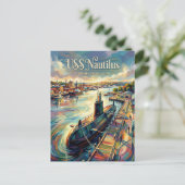 コネチカット州の潜水艦博物館 ポストカード (スタンド正面)