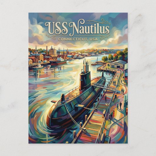 コネチカット州の潜水艦博物館 ポストカード (正面)
