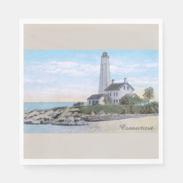 コネチカット州の灯台 スタンダードランチョンナプキン