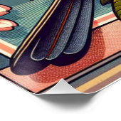 コネチカット州アメリカンロビン&州フラワーデザイン ポスター (コーナー)