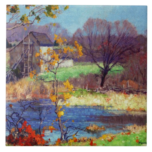 コネチカット州オールドライムの池 タイル (正面)