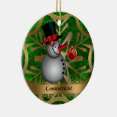 コネチカット州クリスマスオーナメント セラミックオーナメント (右)