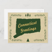 コネチカット州クリスマスホリデーグリーティング シーズンポストカード (正面/裏面)