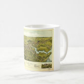 コネチカット州クリントンの空中眺め（1881年） コーヒーマグカップ (正面右)