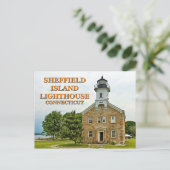 コネチカット州シェフィールド島ライトハウス ポストカード (スタンド正面)