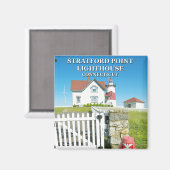 コネチカット州ストラットフォードポイントライトハウス マグネット (正面/裏面)