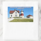 コネチカット州ストラットフォードポイントライトハウス 長方形シール (バッグ)