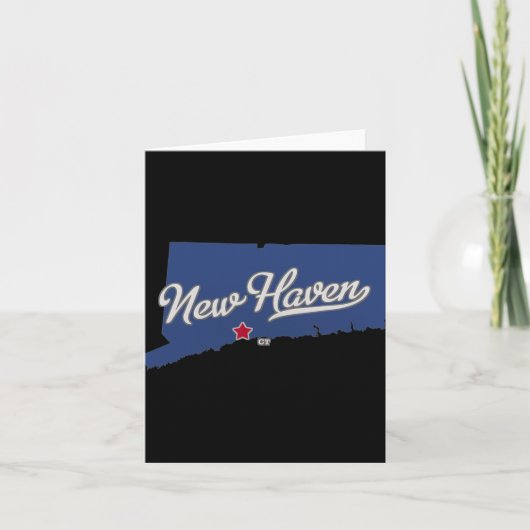 コネチカット州ニューハベン地図 カード (正面)