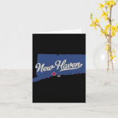 コネチカット州ニューハベン地図 カード (黄色い花)