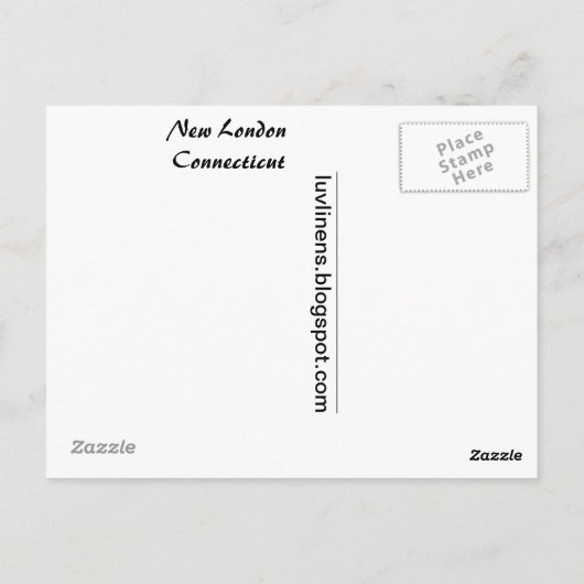 コネチカット州ニューロンドンからの挨拶 ポストカード (裏面)