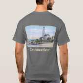 コネチカット州ニューロンドンの灯台 Tシャツ (裏面)