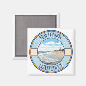 コネチカット州ニューロンドン マグネット (正面/裏面)