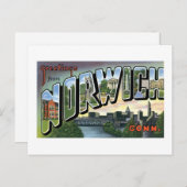 コネチカット州ノーウィッチからの挨拶！ ポストカード (正面/裏面)