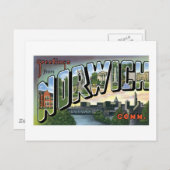 コネチカット州ノーウィッチからの挨拶 ポストカード (正面/裏面)