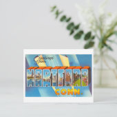 コネチカット州ハートフォードからのヴィンテージの挨拶 ポストカード (スタンド正面)