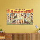 コネチカット州ハートフォード – ラージレターシーン2 キャンバスプリント (インサイチュ (リビング))