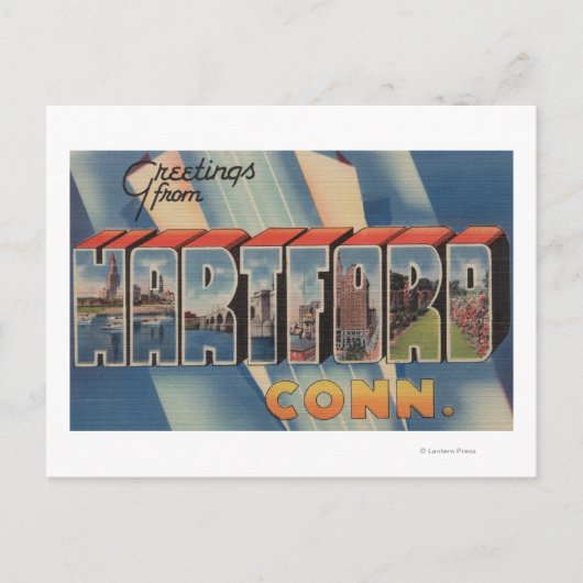 コネチカット州ハートフォード – ラージレターシーン2 ポストカード (正面)