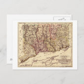 コネチカット州パノラマ地図コネチカット州 ポストカード (正面/裏面)