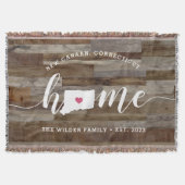 コネチカット州パーソナライズされたウッドルック スローブランケット (正面)