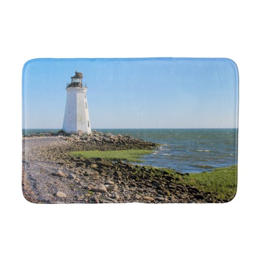 コネチカット州ファイヤーウェザーアイランドライトハウス バスマット (正面)