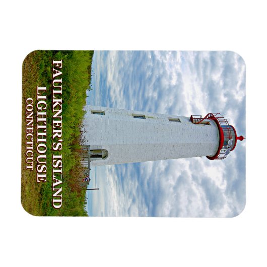 コネチカット州ファルカナーズアイランドライトハウス マグネット (横)