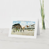 コネチカット州フェアフィールドの海岸に沿ったコテージ 箔グリーティングカード (正面)