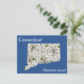 コネチカット州フラワーコラージュマップ ポストカード (スタンド正面)