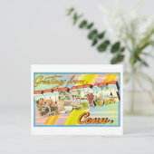 コネチカット州ブリヂポートからのヴィンテージの挨拶 ポストカード (スタンド正面)