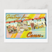 コネチカット州ブリヂポートからのヴィンテージの挨拶 ポストカード (正面)